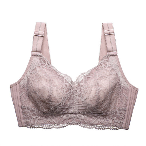 Thin big-breasted miniaturizing push-up bra with no rims, anti-sagging, adjustable underwear for women, large size