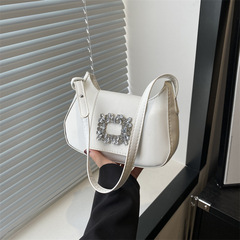 方鑽時尚單肩包包女2024小眾設計百搭ins腋下包氣質簡約小方包女