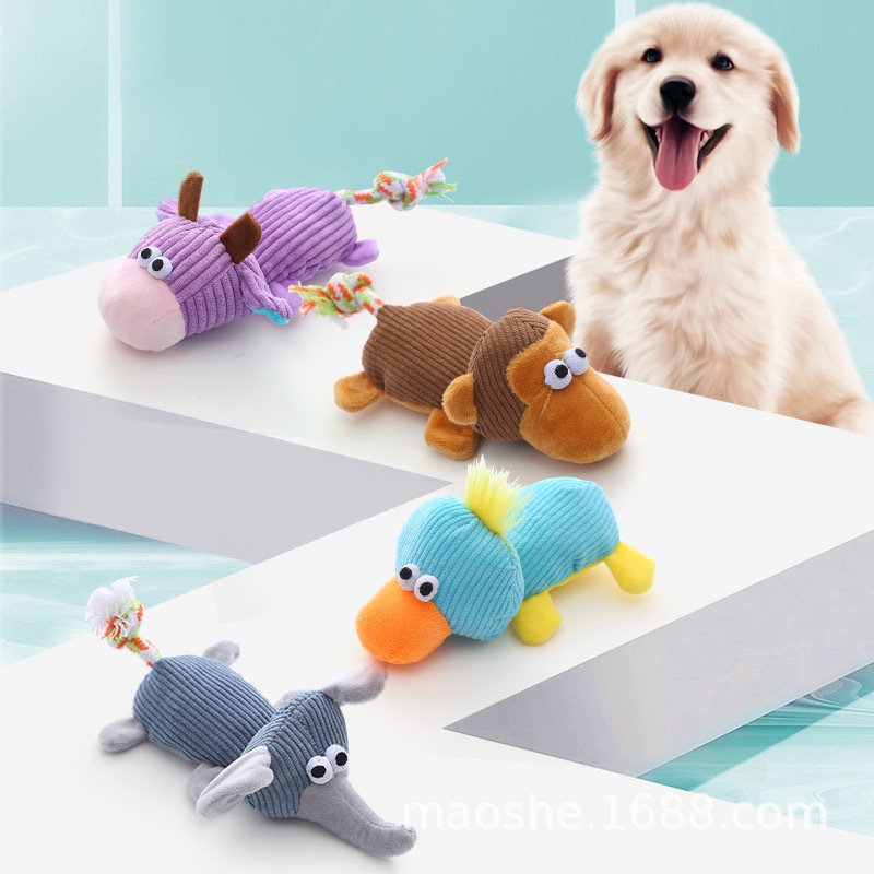 애완 동물 용품 개 장난감 봉제 동물 모양 내장 된 bbmall 대화 형 물기 방지 어금니 공장 재고