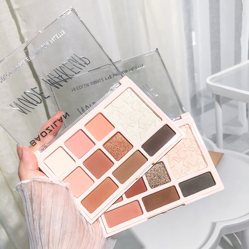 BZL paleta de sombras de ojos de diez colores color té con leche color tierra nacarado mate fácil de colorear maquillaje para principiantes sombra de ojos transfronteriza ins