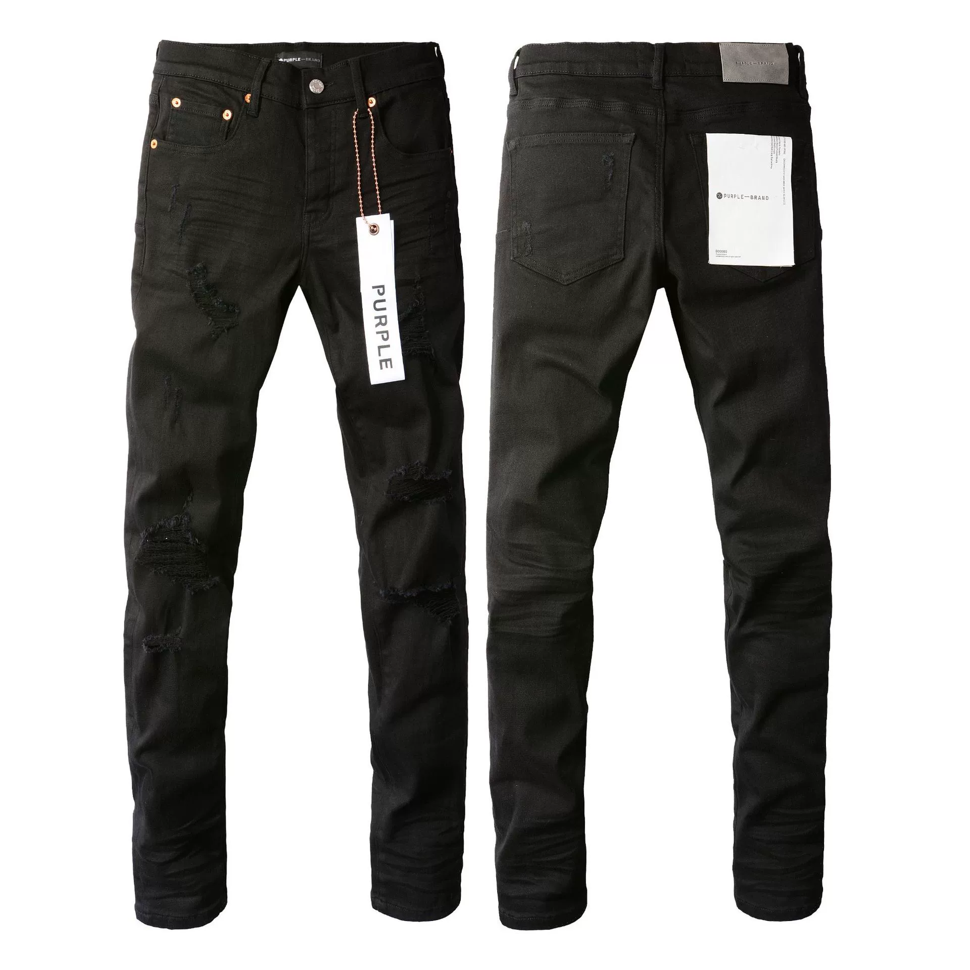 Foreign trade cross-border European and American trendy brands PURPLE BRAND hiphop slim-fitting ripped old jeans