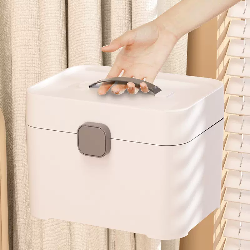 多巴胺手提药箱大容量双层收纳盒甲油胶收纳箱便携式美甲工具箱