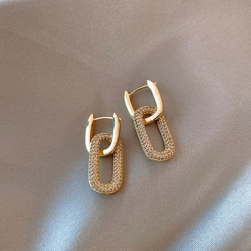 Drop Earrings, Ear Studs Classification Sweet Flower Alloy Plating Inlay Artificial Diamond Women's Drop Earrings Ear Studs