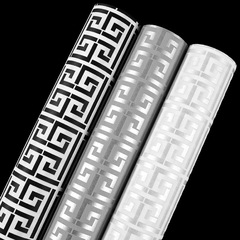 New Chinese style postmodern black and white checkered 3D non-woven wallpaper, living room, bedroom, TV background wallpaper