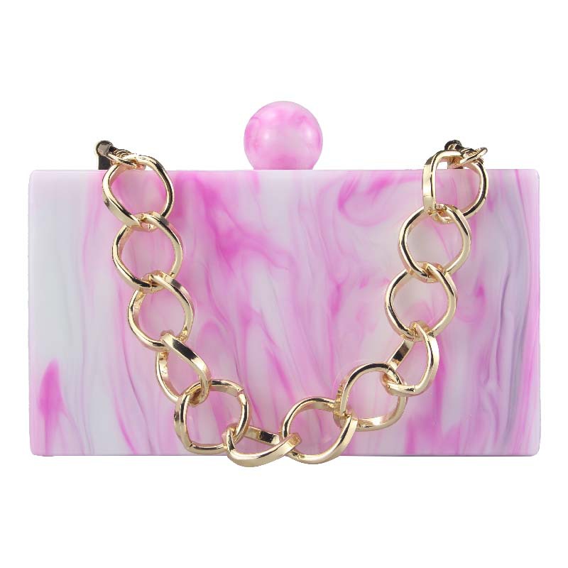 330g Weight Cotton Lining Material Clasp Frame Closure Type Chain Strap Type Shoulder Bag, Clutch Bag, Evening Bag Bags Type Party Occasion Acrylic Material Marble Pattern All Seasons Season Women's Gender Vintage Style Style Square Shape Sky Blue, White, Yellow Color Sky Blue White Yellow Arylic Marble Square Evening Bags 2