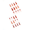 Red nail stickers, long fake nails for manicure for nails, french style