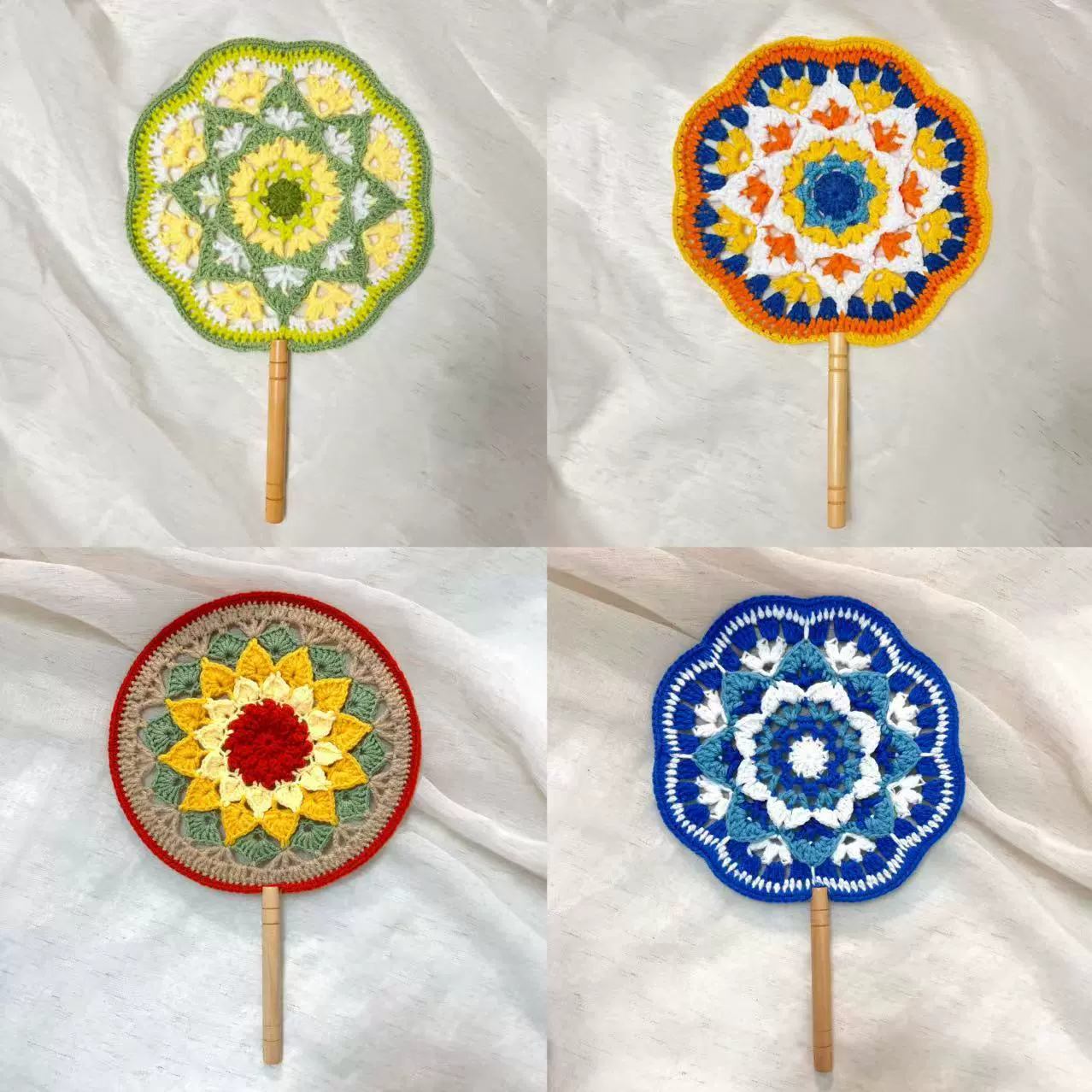 Готовый ручной вязаный древний веер