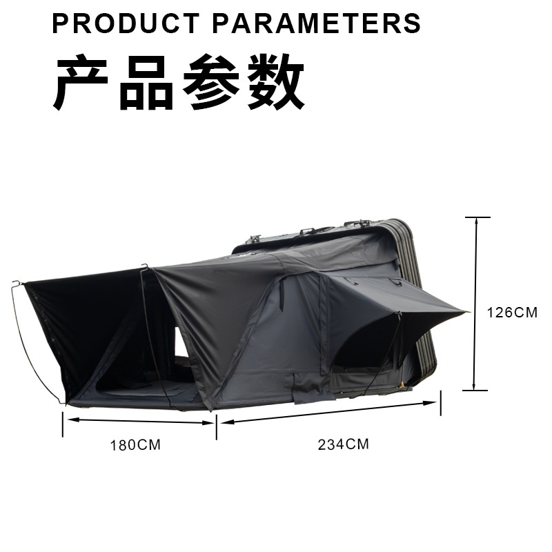 Weipai Aluminum Alloy Roof Tent with Hydraulic Side Opening for Outdoor Camping and Self-Driving Trips, Side-Flip Car-Mounted Tent