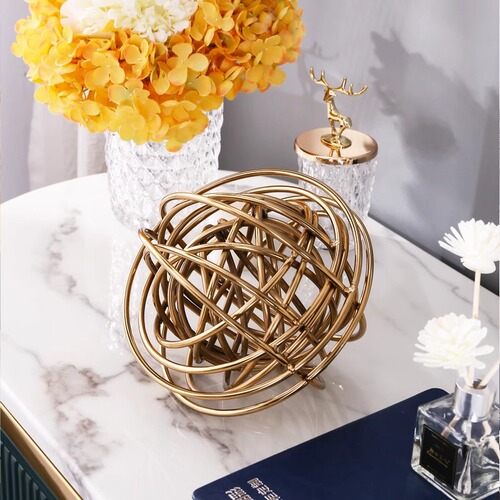 Metal Home Decor Crafts Villa Sample Room Soft Furnishing Iron Ball Study Living Room Modern Minimalist Decor Ornament