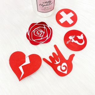 Spot Sexy Little Nurse Nipple Patch Romantic Red Beautiful Breast Patch Disposable Cloth Valentine's Day Breast Patch Cross-border
