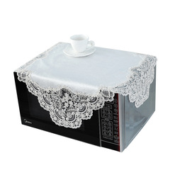 5ZV7 wholesale European bedside table cover, lace fabric small square table tablecloth, computer microwave dust cover
