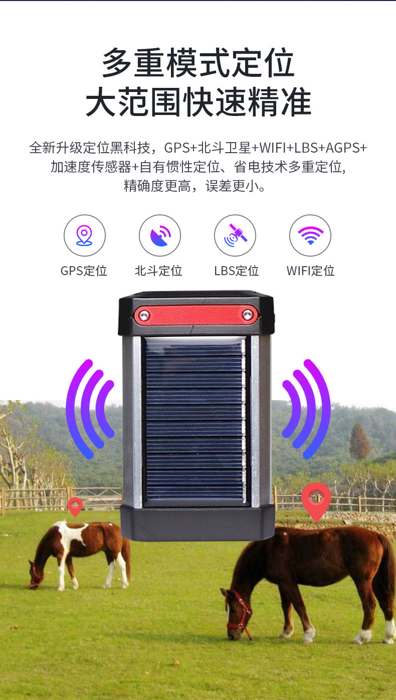 Solar 4g Beidou Gps Large-Scale Livestock Locator Mountain Grassland Grazing Tracking Artifact Trajectory Playback