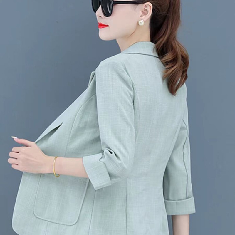 休闲上衣小西装新款防晒外套女2025透气薄款短春秋西服小个子|undefined