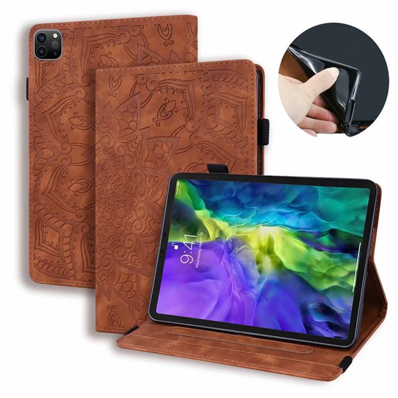 Suitable for iPad Pro 11inch Tablet Protective Case 12.9inch Embossed Calfskin Pattern Card Holder Anti-Fall Leather Case Suitable for iPad Pro 11inch Tablet Protective Case 12.9inch Embossed Calfskin Pattern Card Holder Anti-Fall Leather Case