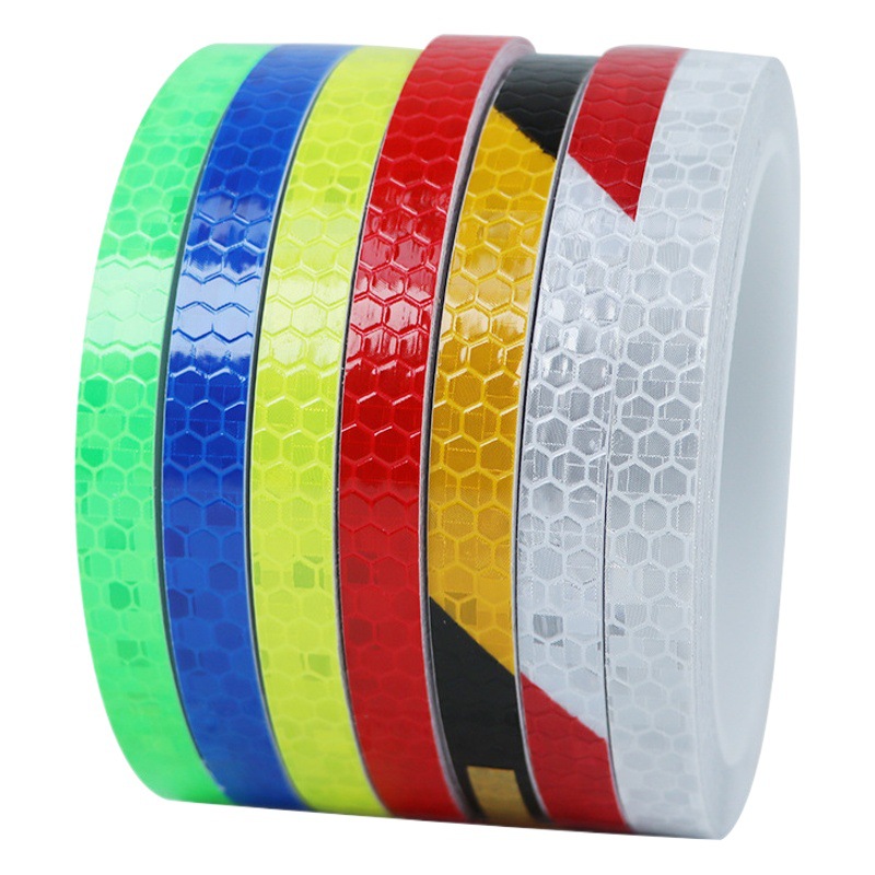 Suministro directo de fábrica pegatinas reflectantes del cuerpo del coche tira reflectante rojo y blanco pegatinas del cuerpo del coche enrejado cinta reflectante rueda cubo pegatinas reflectantes