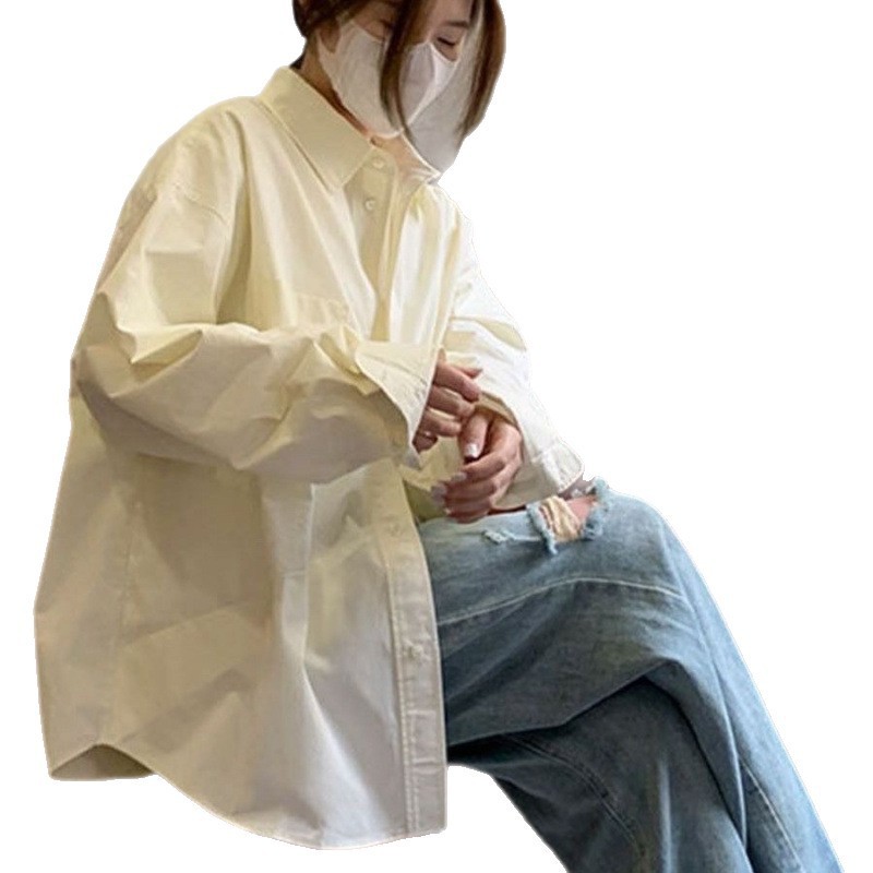 港风chic衬衫女外套2025新款春秋翻领衬衣设计感小众法式别致上衣|undefined