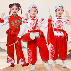 儿童安赛腰鼓服装小学生秧歌舞龙打鼓王小二陕西北民族风表演出服