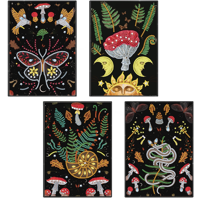 Cuaderno de dibujo de diamantes creativo transfronterizo de forma alienígena cuaderno de notas de negocios DIY puntual diario A5 cuaderno de estudiante al por mayor