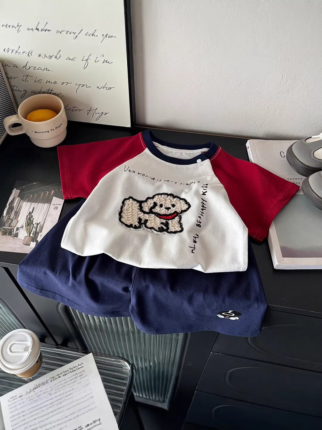 Muñeca infantil algodón para niños patrón tridimensional ropa de verano suelta pantalones cortos antibacterianos para bebés ropa A