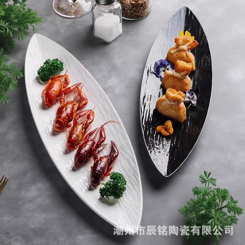 Japanese Style Stone Pattern Fish Plate Household Steamed Fish Plate Advanced Sense Large Ceramic Plate 2025 New Style Nice Plate Japanese Style Stone Pattern Fish Plate Household Steamed Fish Plate Advanced Sense Large Ceramic Plate 2025 New Style Nice Plate
