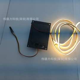 供应方形3AAA电池盒磁感应功能呼吸发光LED灯化妆品盒发光音乐发