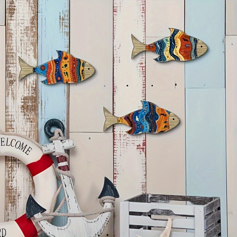 Cross-Border New Product 3-Piece Set of Wooden Summer Coast Style Hangings 2D Plane Nautical Theme Home Pendant Decoration Cross-Border New Product 3-Piece Set of Wooden Summer Coast Style Hangings 2D Plane Nautical Theme Home Pendant Decoration