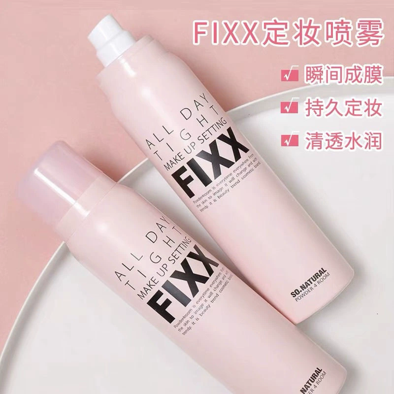 FIXX Спрей для макияжа 120ml Полный день для макияжа Fixx Водяные световые мышцы освежающие водонепроницаемые натуральные без ореола для волос V