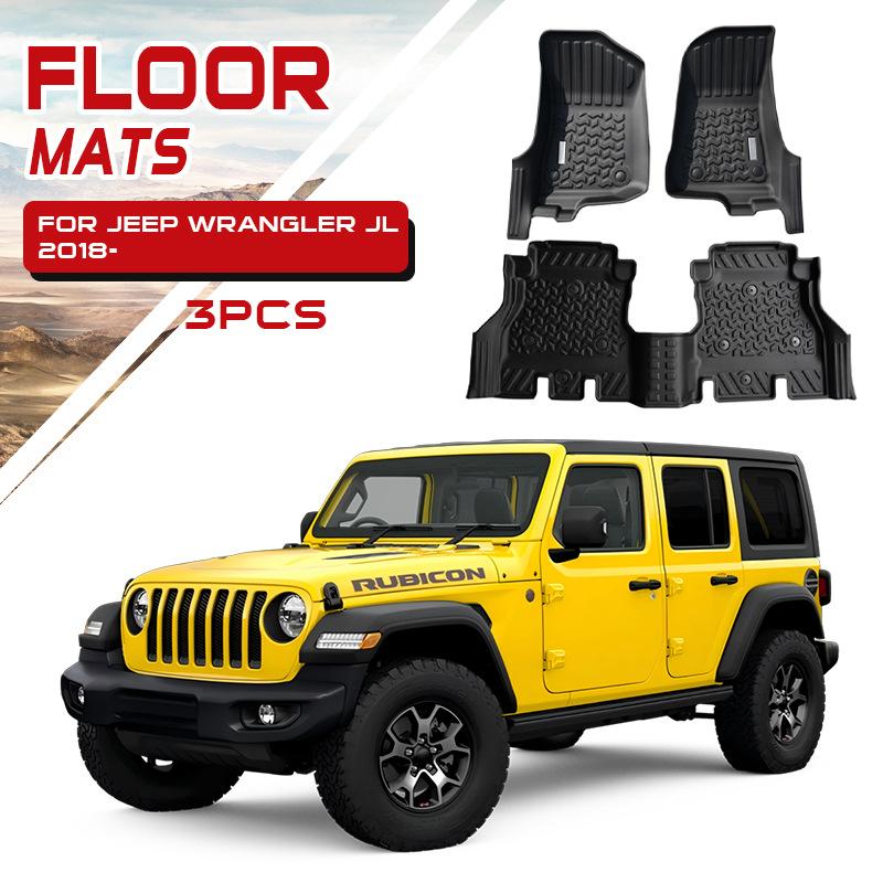 2018-ahora Wrangler JL especial tpe almohadilla de pie para conducción izquierda 3 piezas