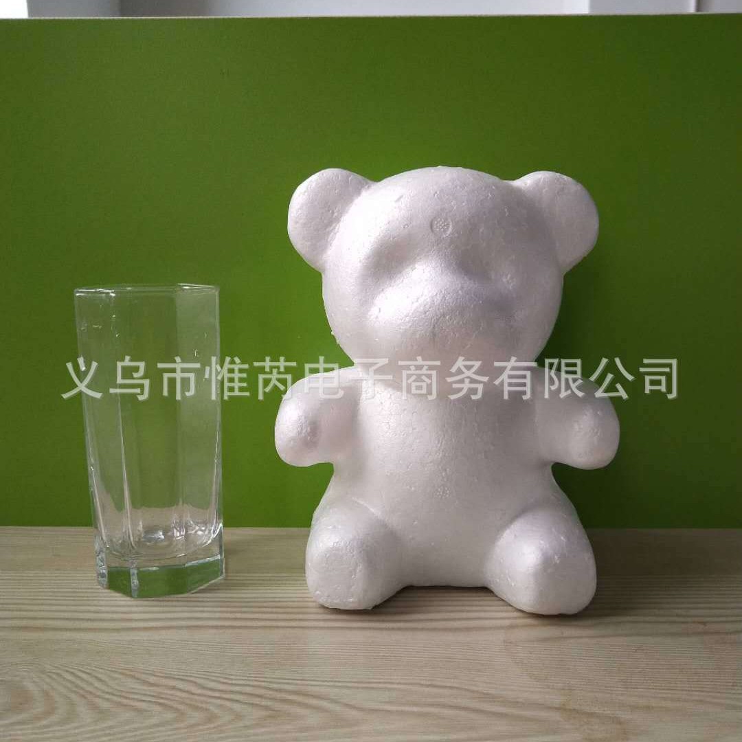 Oso de espuma directo de fábrica blanco DIY material de arreglo floral hecho a mano Día de San Valentín Rosa oso con juguete