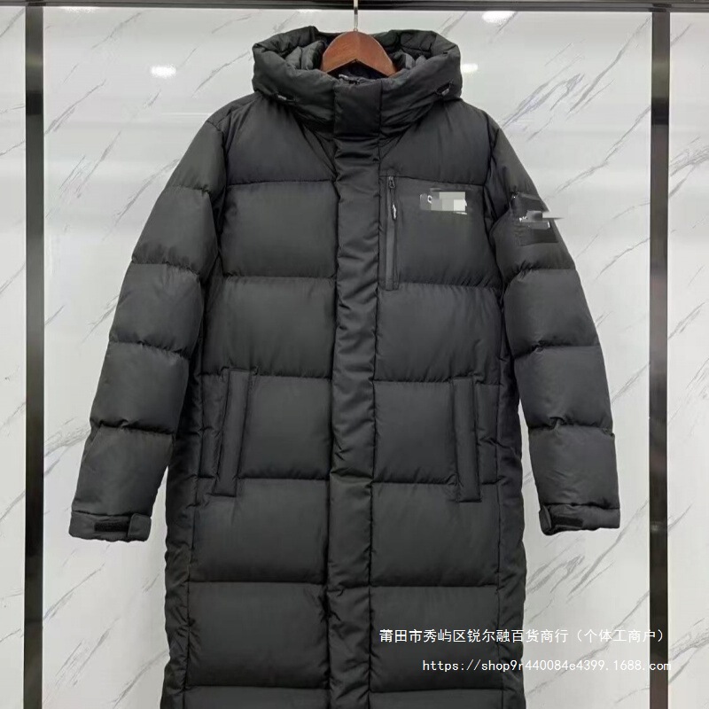 Long down jacket, North Face high-end version, over-the-knee hooded white duck down coat, winter warm, windproof, cold-resistant, unisex Long down jacket, North Face high-end version, over-the-knee hooded white duck down coat, winter warm, windproof, cold-resistant, unisex