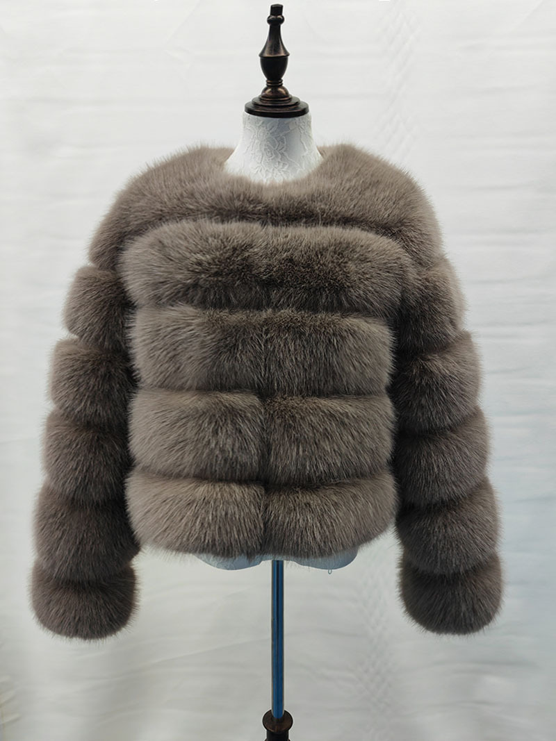 Damenbekleidung Pelz Spleißen Pelzmantel Damen Stil Casual Langarm Winter Warm Pelzmantel_voghion.com