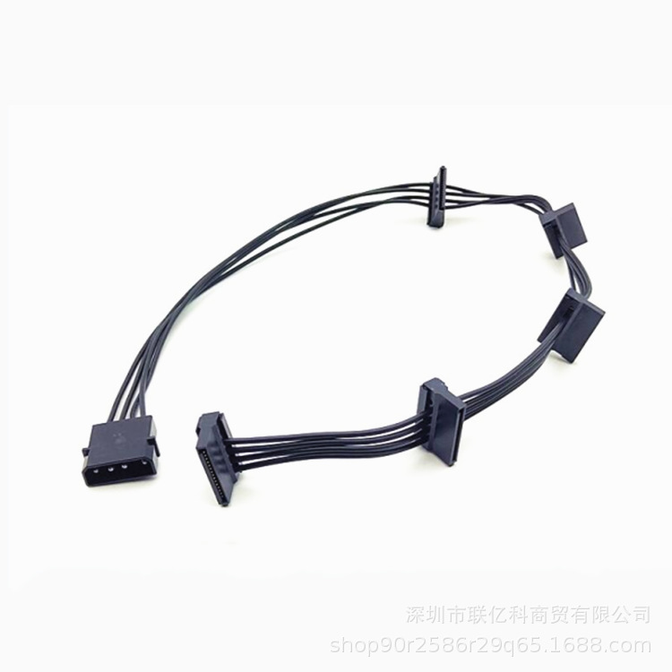 全铜IDE转SATA 一拖五刺破式 大4PIN转硬盘SATA转接线4PIN 硬盘转
