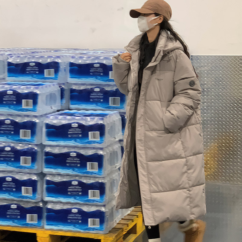 2023 nuevo invierno largo chaqueta de algodón mujer con capuzas gruesas delgadas sueltas vino rojo chaqueta de algodón cálida