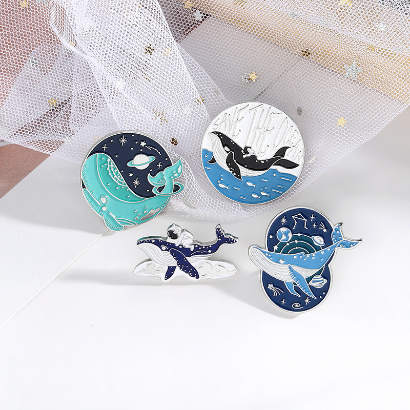 Brooches Classification Cute Pin Astronaut Whale Alloy Stoving Varnish Unisex Brooches