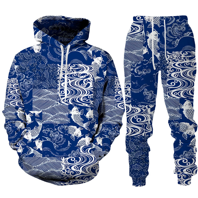 Traje de dos piezas de color de contraste de temperamento de moda venta caliente todo-fósforo talla grande suéter suelto pantalones MC11-ML1