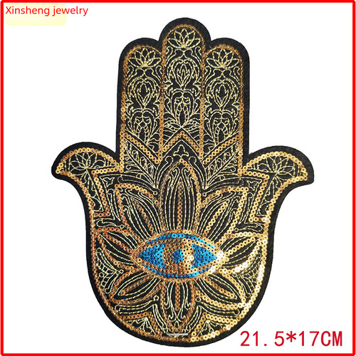 Cross-border fashion accessories bead embroidery decorative items palm glitter embroidery denim fabric patch clothing direct supplier