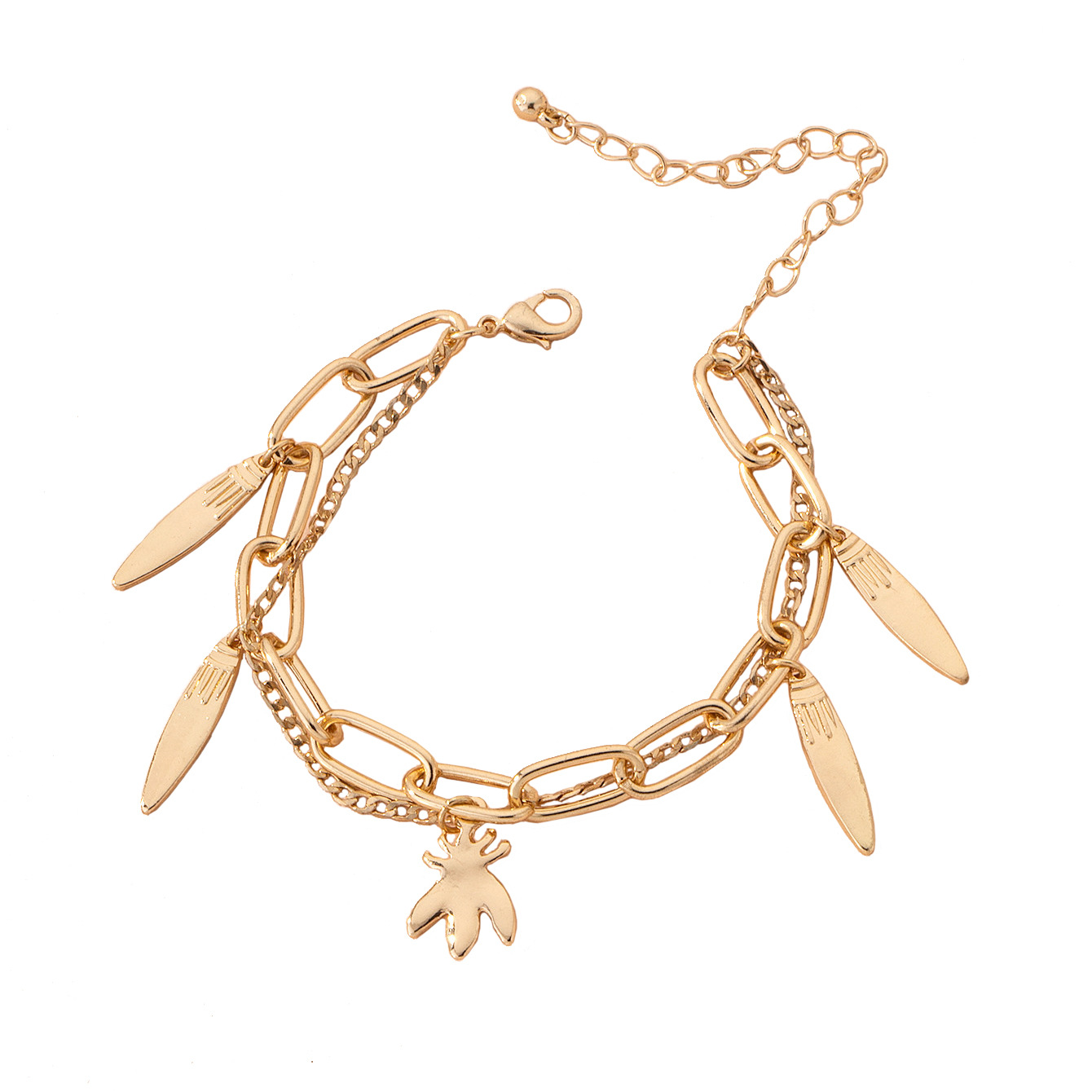 New  Retro Exaggerated Leaf  Bracelet display picture 1