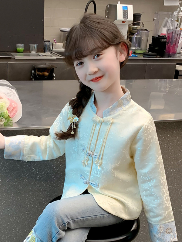 女童外套2025新款春装儿童汉服国风中式两件套春秋款女孩洋气套装|undefined