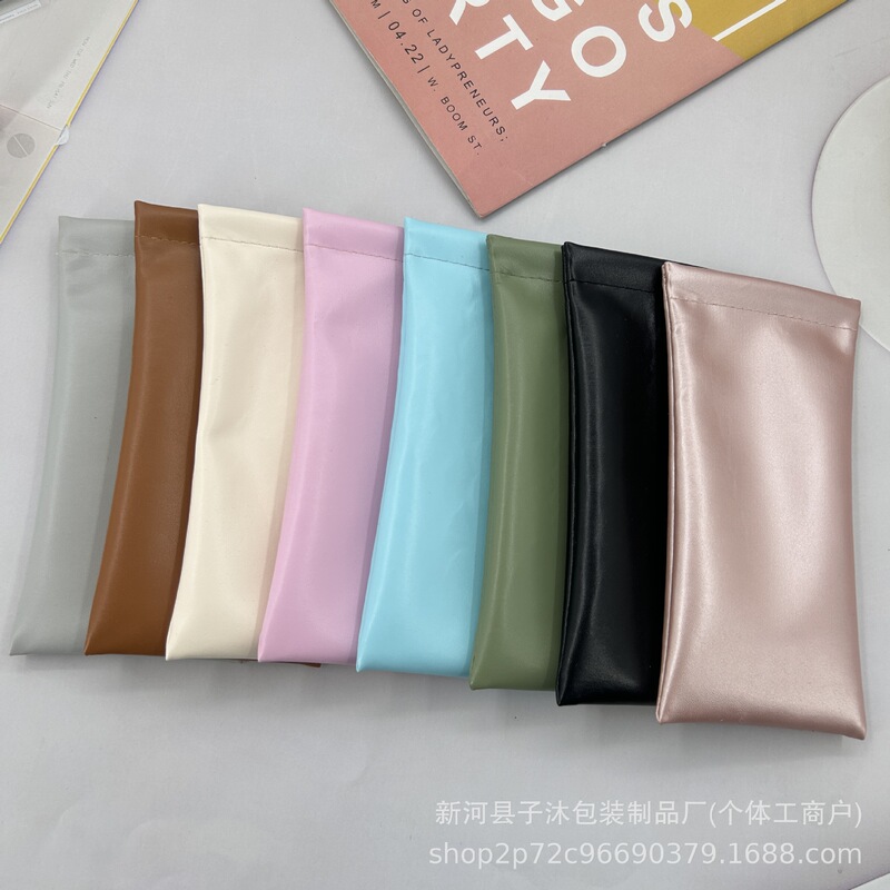 Glasses Bag New Soft Leather Sunglasses Sunglasses Storage Bag Men and Women's Myopia Old Flower Portable Waterproof Simple Glasses Bag