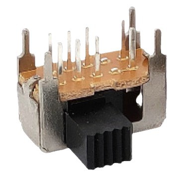 SK-22D04 拨动开关 侧拨两排三档六脚插件 滑动开关柄高L2-12MM