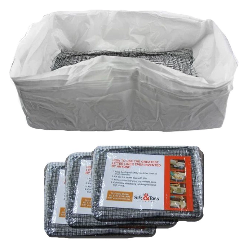 Трансграничные ленивые без лопатки кошачьего туалета сетчатая сумка для кошачьего песка тазик для кошачьего туалета Фильтр мешок большой утолщение одноразовый пластиковый пакет 10