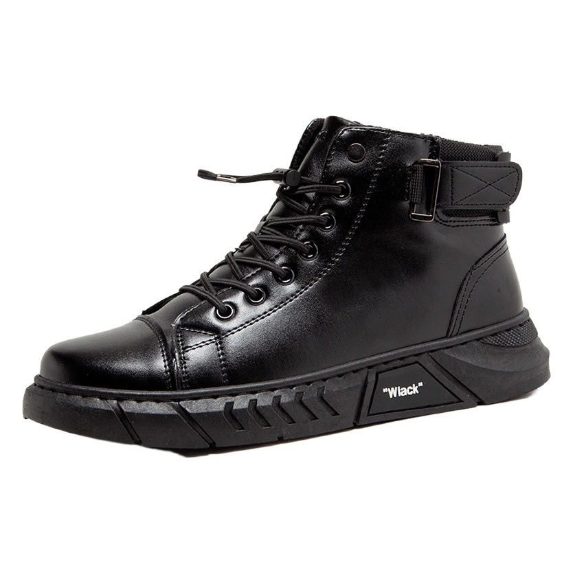 2024 Invierno nuevos zapatos de hombre Zapatos acolchados de algodón Zapatos altos de cuero zapatos casuales de los hombres de moda zapatos de cuero de los Hombres Calientes de dos algodón