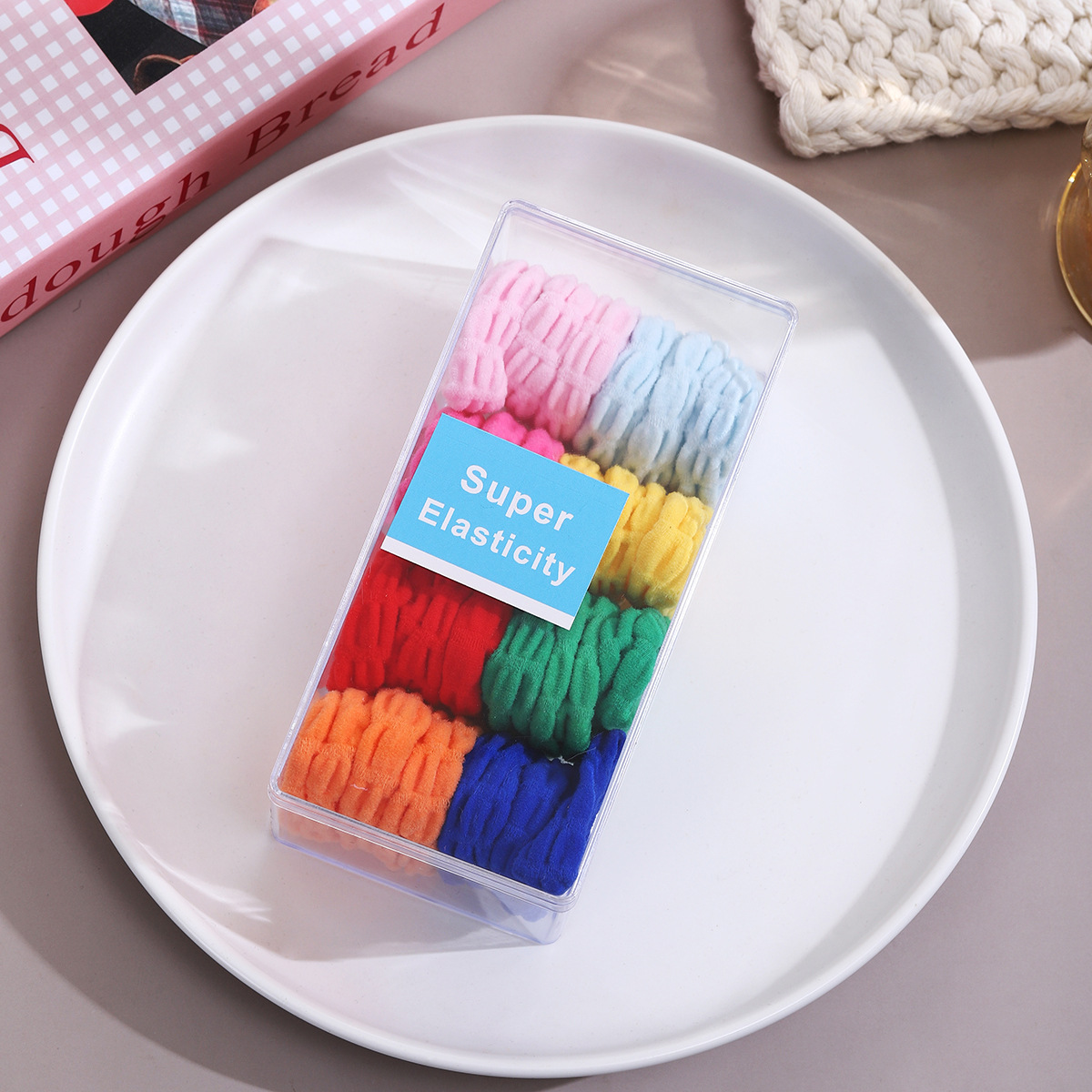 Anillo para el cabello de color para niños, gran tamaño, no daña el cabello, cuerda para el cabello de cola de caballo alta, cuerda para la cabeza, funda de cuero con banda de goma elástica duradera para niñas