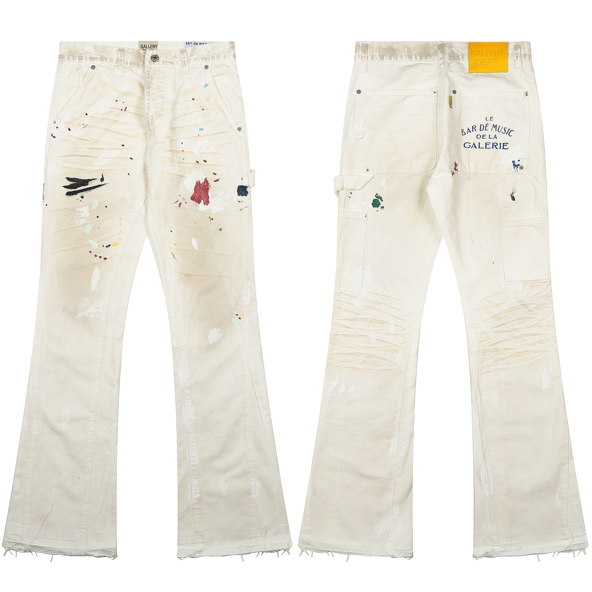26 трансграничных американских модных брендов Gallery Dept, потертые джинсы ручной работы с буквами, потертые джинсы для мужчин и женщин, уличные брюки