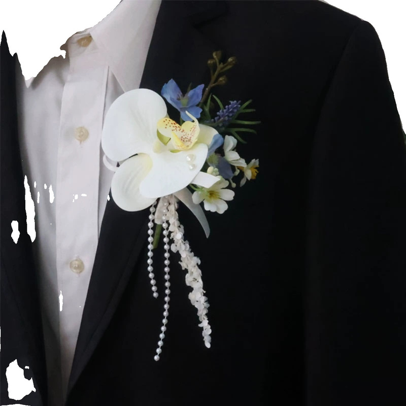 Korean Style Wedding Crane Butterfly Orchid Bride and Groom Corsage High-End Forest Fairy Pin Corsage