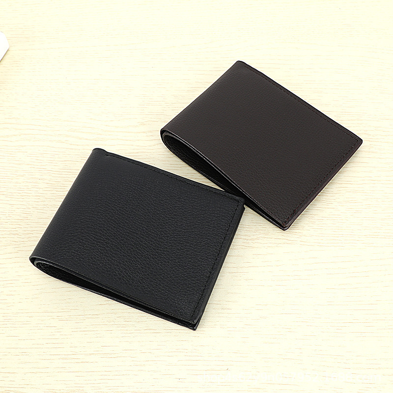Wallet Foreign Trade Best-Selling Popular Gift Bag Solid Color Short Style 80% off Brown Men's Wallet Wholesale Car Stitching Design