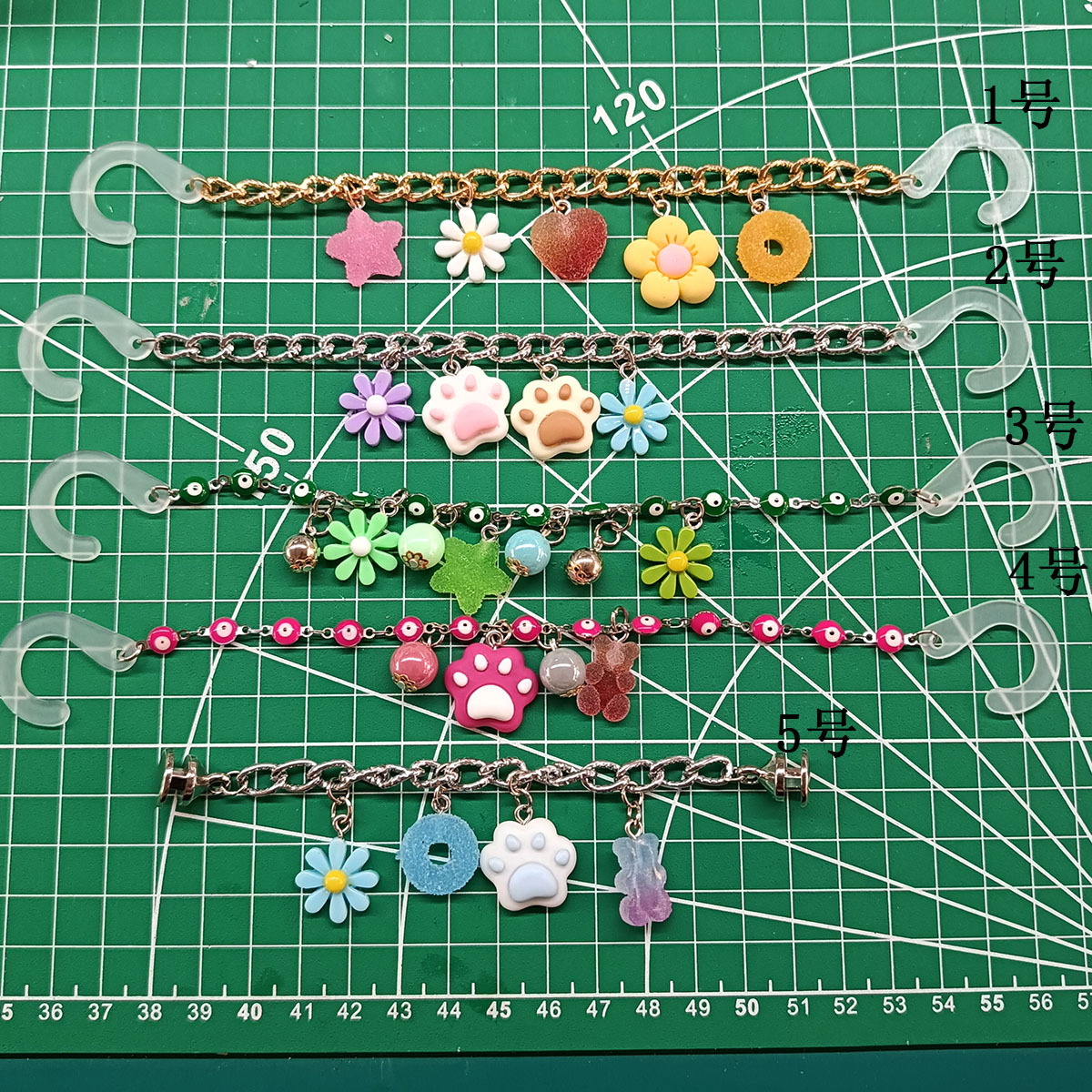 2023新款卡通可愛手工DIY鞋子鏈條配件花園鞋仿糖霜貓爪飾品