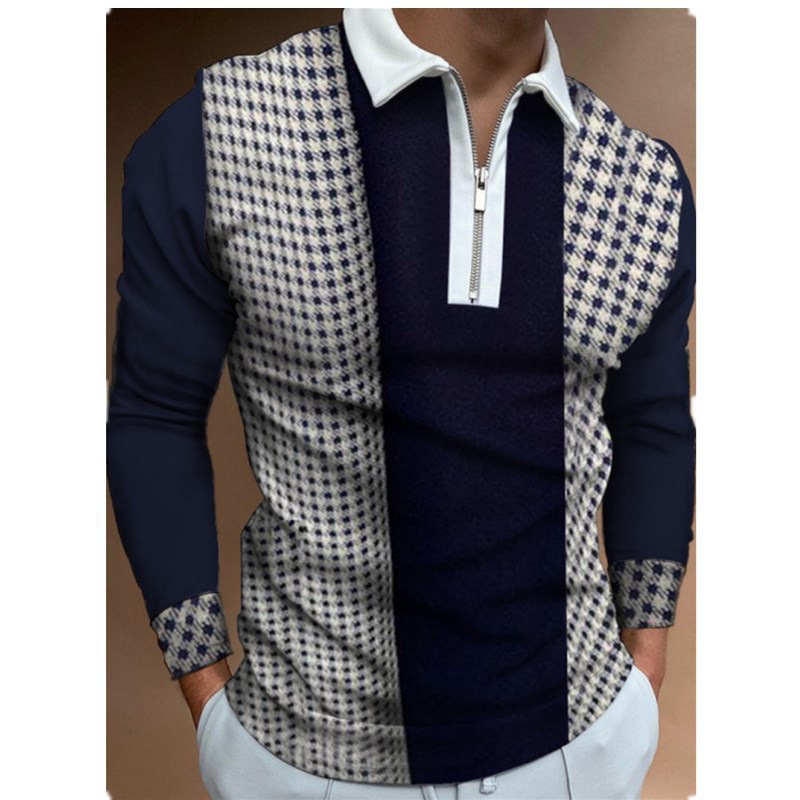 El Comercio exterior nuevo deseo Amazon estación independiente impreso Polo casual más tamaño de manga larga hombres camiseta superior hombres