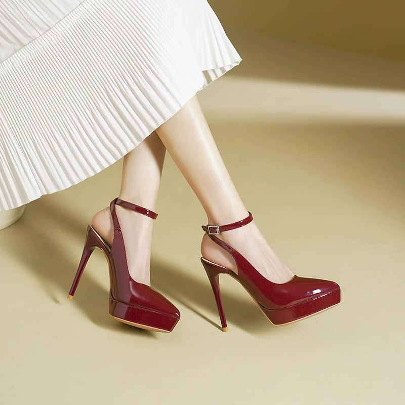 1233-2 Сексуальные слова Баотоу пустые сандалии на высоком каблуке женские летние новые заостренные каблуки