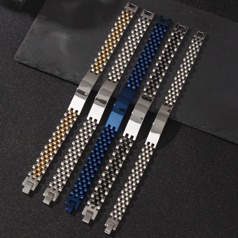 Brazalete de acero inoxidable L2L4 correa de reloj, correa de acero original, pulsera de correa de acero sólido para hombres y mujeres